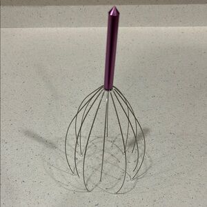 Stainless Steel Head Massager with Purple Handle